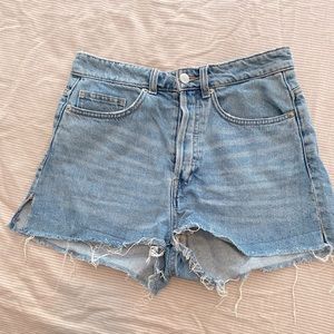 H&M Ripped Hem Denim Shorts